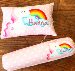 Personalized-baby-Rainbow Unicorn Bedding Set-kid pillow bolster beansprout Singapore