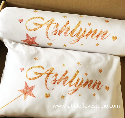 Personalized-baby-Stardust on White Bedding Set-kid pillow bolster beansprout Singapore