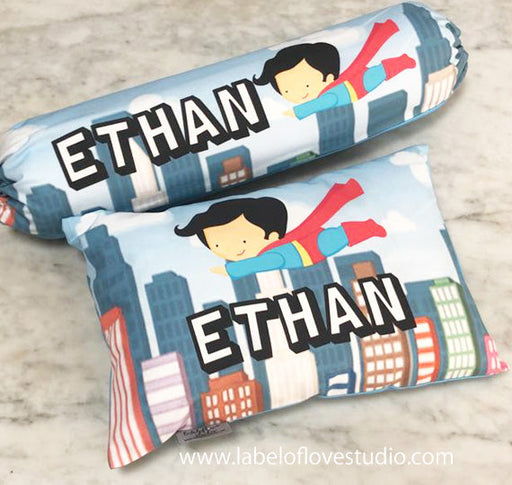 Personalized-baby-Super Kid in the City Bedding Set-kid pillow bolster beansprout Singapore
