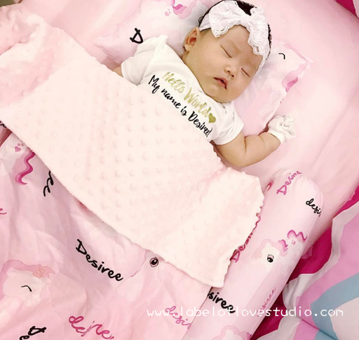 Personalized-baby-Sweet Lil' Unicorn Bedding Set-kid pillow bolster beansprout Singapore