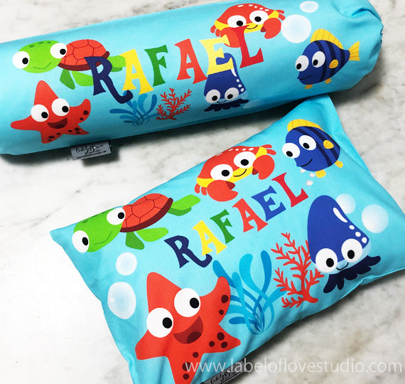 Personalized-baby-Under the Sea Bedding Set-kid pillow bolster beansprout Singapore