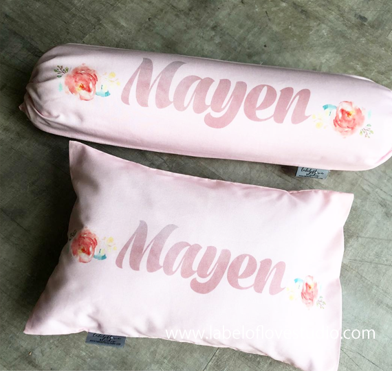 Personalized-baby-Watercolor Flowers Bedding Set-kid pillow bolster beansprout Singapore