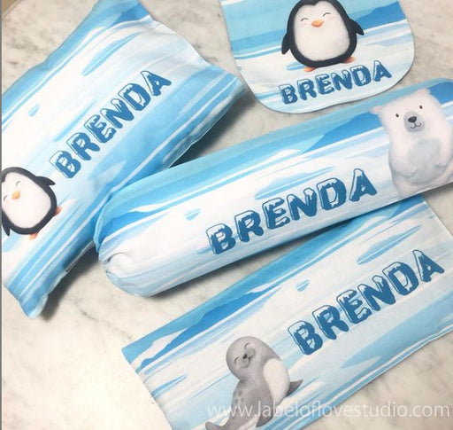 Personalized-baby-Winterland Friends Bedding Set-kid pillow bolster beansprout Singapore