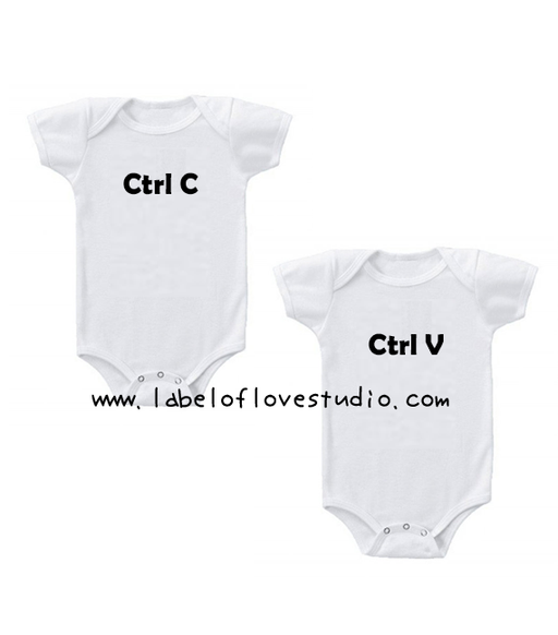 Personalized matching tees-Copy and Paste Twin romper/ tee set-Singapore