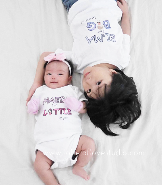 Personalized matching tees-Lil KIddo Sibling Romper/ Tee-Singapore