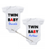 Personalized matching tees-Twin A Twin B Twin romper/ tee set-Singapore