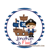Ahoy Pirate Birthday Labels