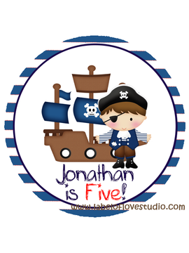 Ahoy Pirate Birthday Labels