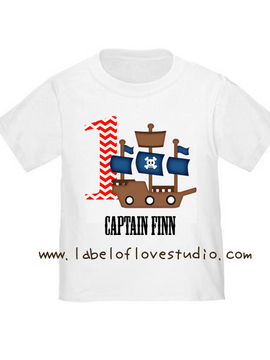 Pirate Ship Birthday Romper/ Tee