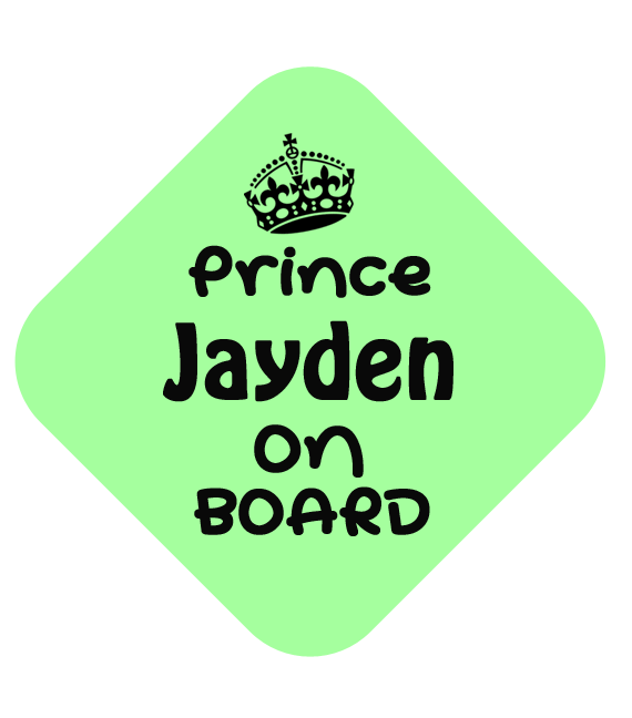 Prince on Board Car Sign