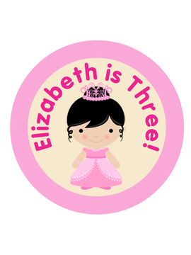 Princess Bunny Birthday Labels
