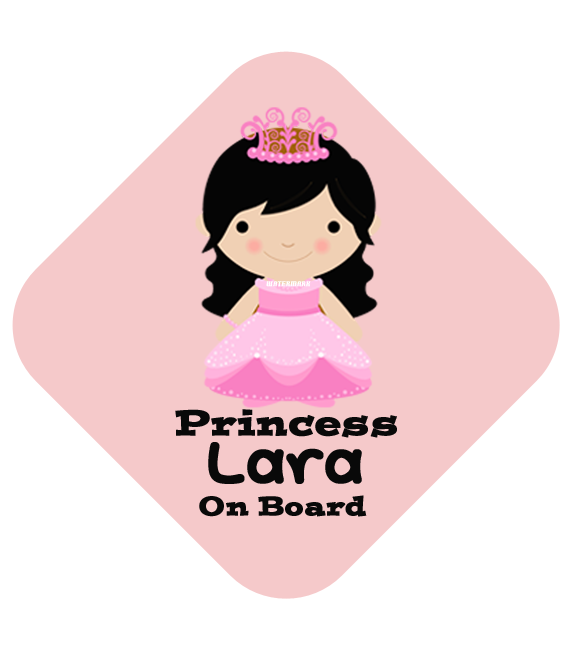 Princess Long Locks Car Sign