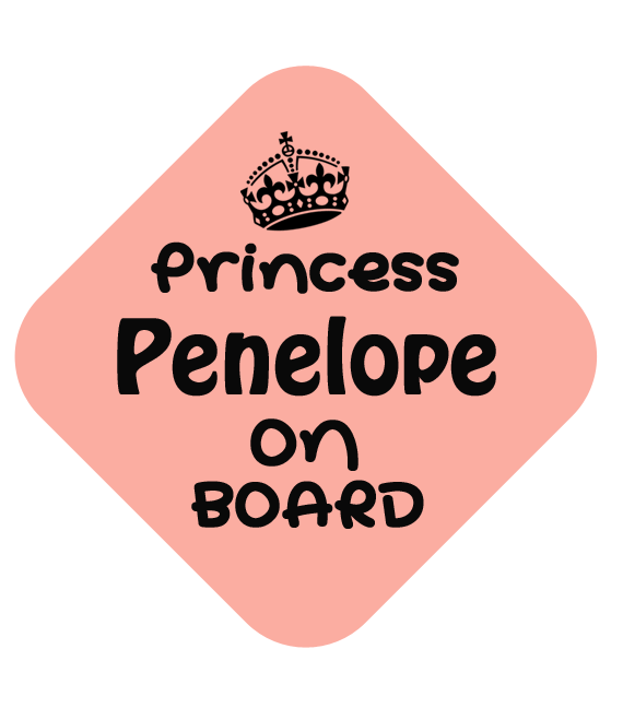 Princess on Board Car Sign
