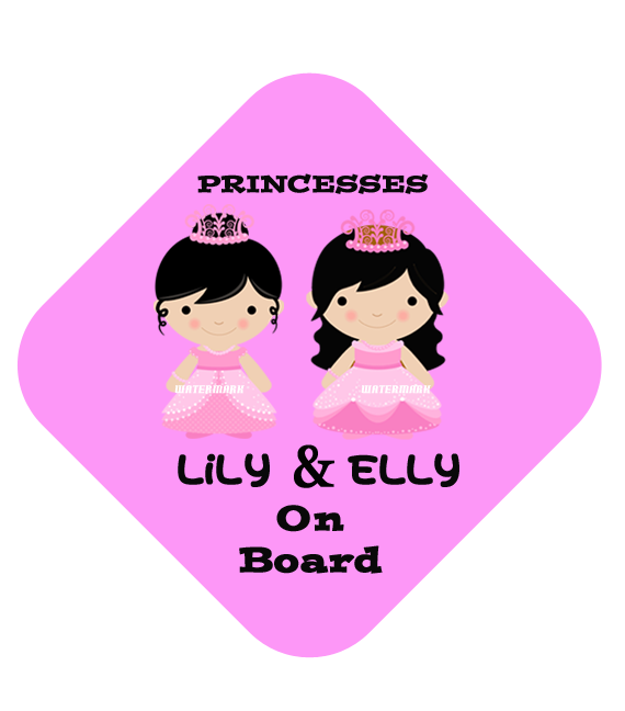 Two Princesses Car Sign