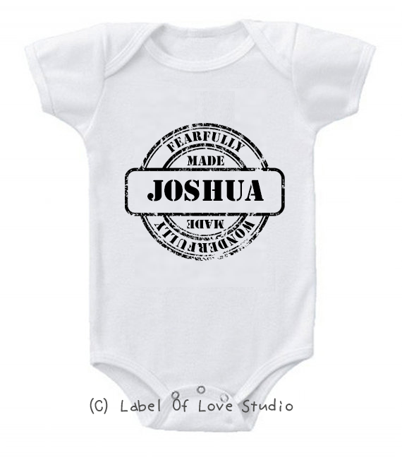 Personalized-Fearfully Made Chop Romper/ Tee-christianity romper clothing