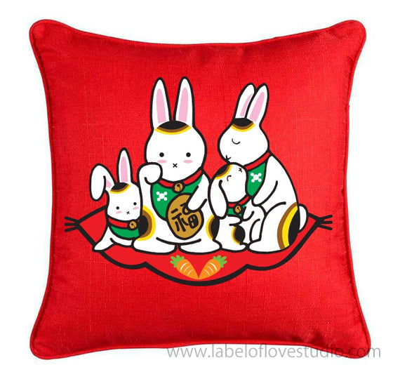 Maneki Rabbits Cushion
