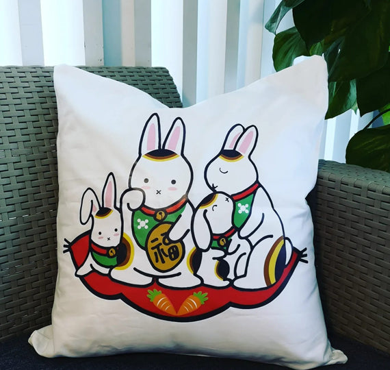 Maneki Rabbits Cushion
