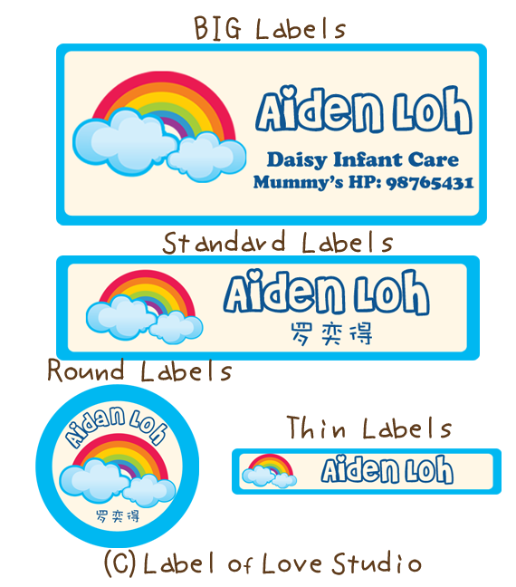 Rainbow Waterproof Labels