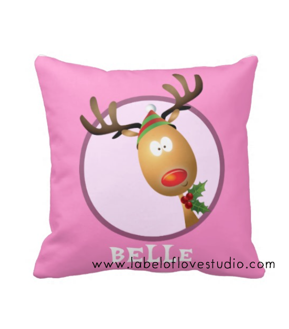 Cute Reindeer Cushion (Girl)