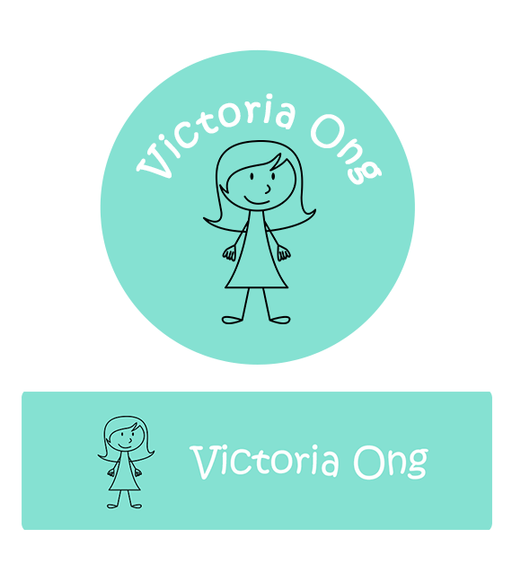 Stick Person Girl Iron On Labels-name-sticker-Singapore-school