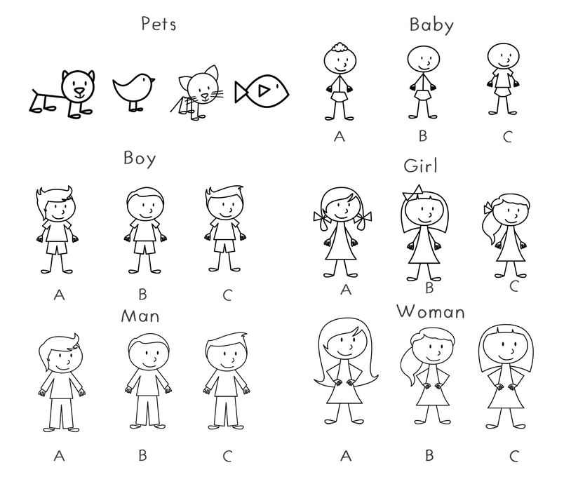 Stick Person Girl Iron On Labels-name-sticker-Singapore-school