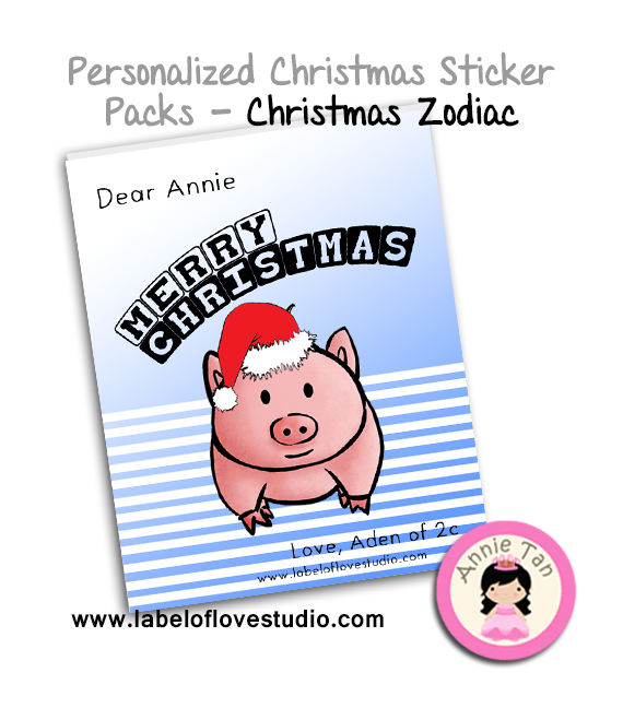 Personalized Sticker Packs (Christmas Zodiac)