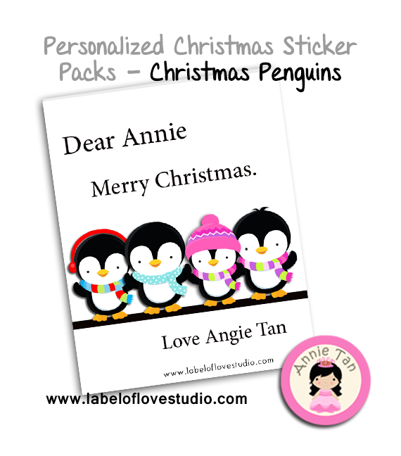Personalized Sticker Packs (Penguins)