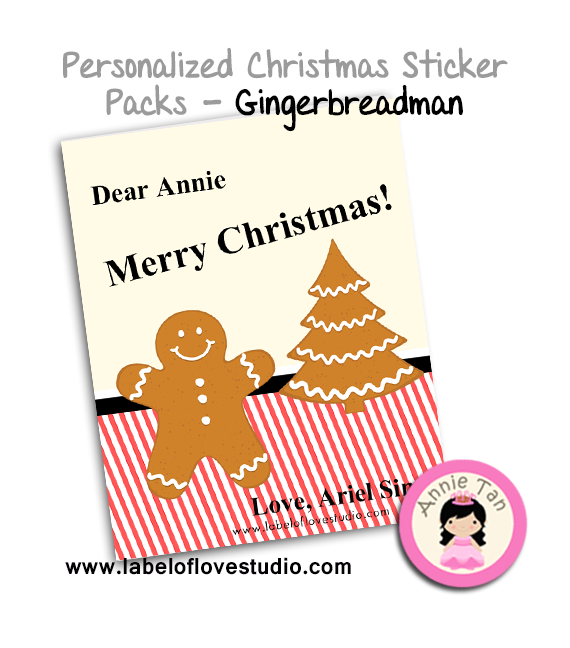 Personalized Sticker Packs (Gingerbreadman)