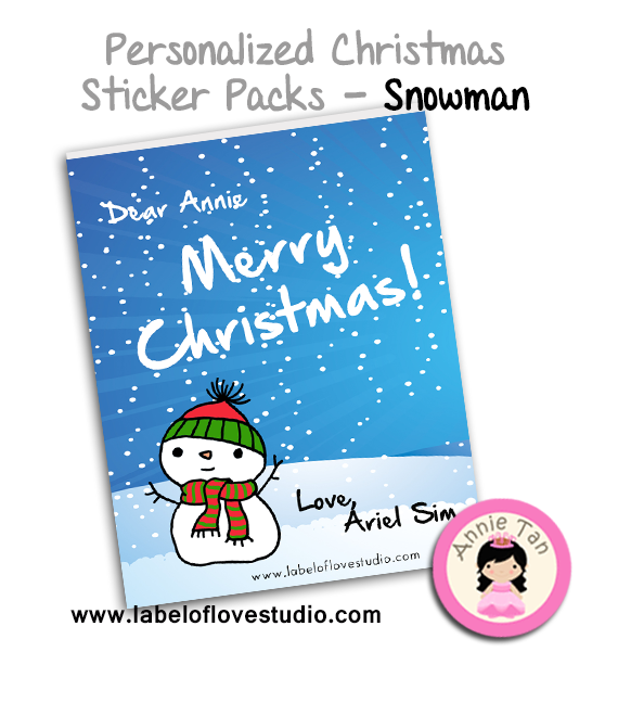 Personalized Sticker Packs (Snowman)
