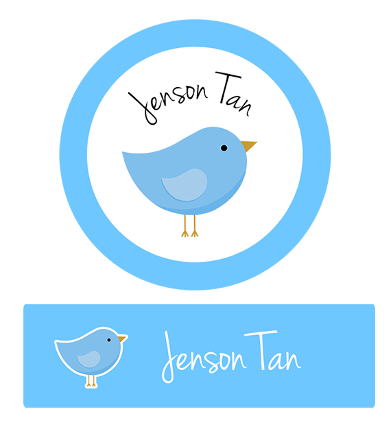 Sweet Blue Bird Iron On Labels — Label of Love Studio