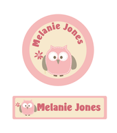 Sweet Owl in Pink Iron On Labels