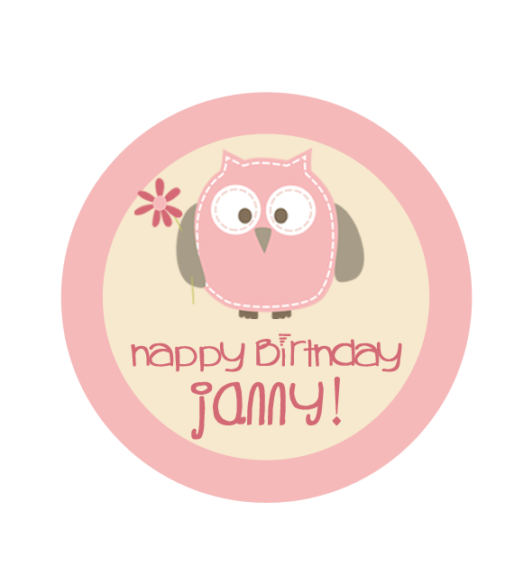 birthday gift tag owl