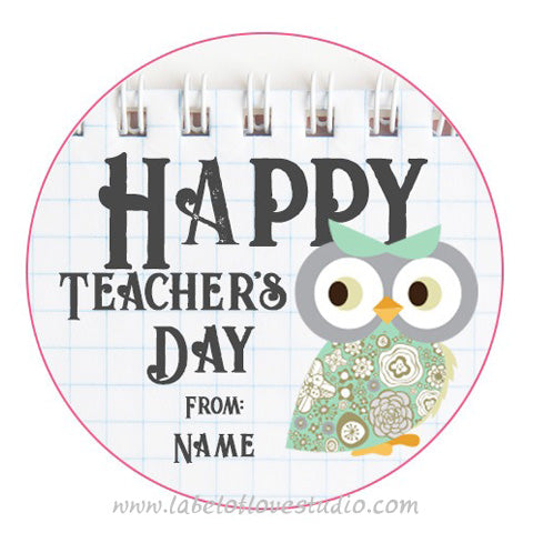 Wise Owl Teacher's Day Labels