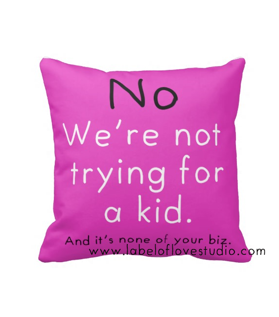 Cushions for the rude relatives: No Kids