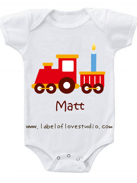 Train Birthday Romper/ Tee