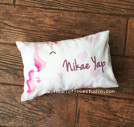 Unicorn Hearts Personalized Pillow