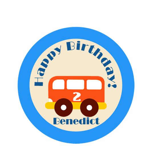 birthday stickers bus