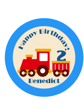 Vroom Vroom Train Birthday Label