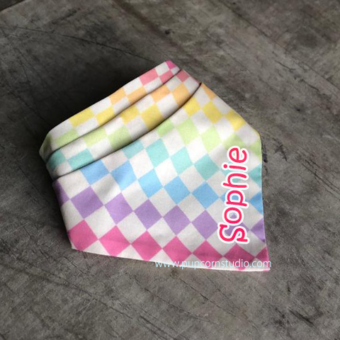 Personalized-Retro Squares Bandana-Singapore
